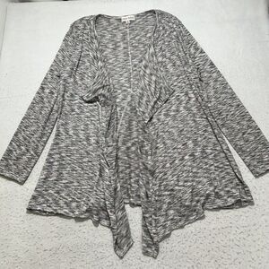 Knox Rose Women's Large Waterfall Cardigan Open Front Duster Sweater Gray